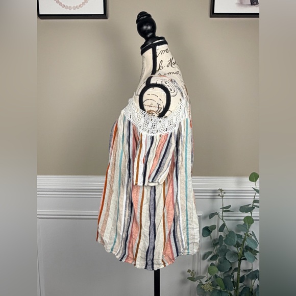 LC Lauren Conrad Off The Shoulder Striped Short Sleeve Top Size Small - Picture 3 of 10